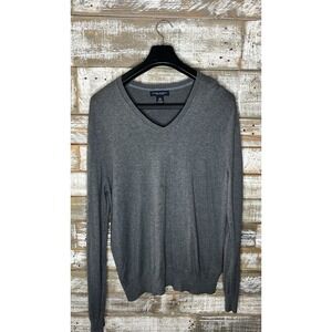 Banana Republic mens Luxury Blend Cashmere/Silk grey V-necked sweater L